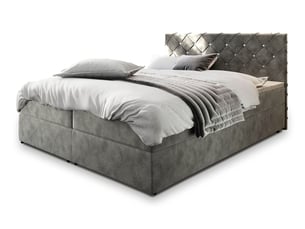 Lit avec rangement 180x200 cm <strong>MASSENO</strong> <strong></strong> coloris gris