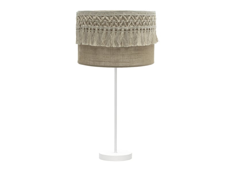  Lampe à poser fabrilamp ekaterina toile de jute 1 x e27 63 x 30 x 30 cm 188271101 - Conforama A