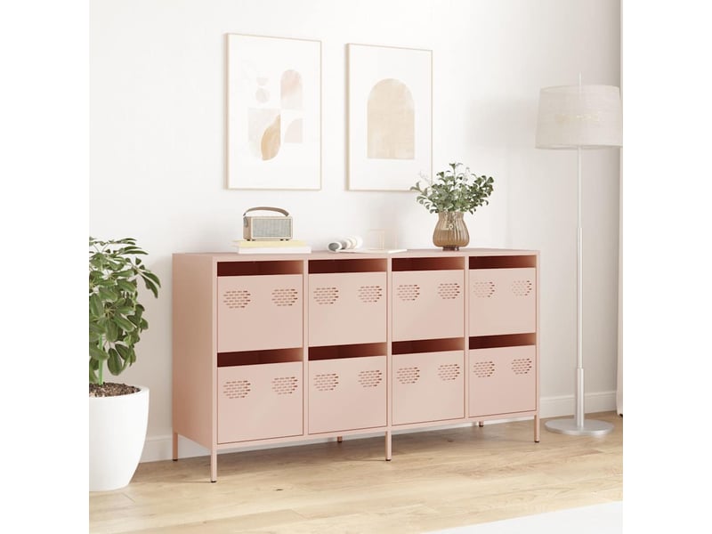  Buffet - bahut - meuble de rangement rose 135x39x73,5 cm acier laminé à froid  - Conforama C