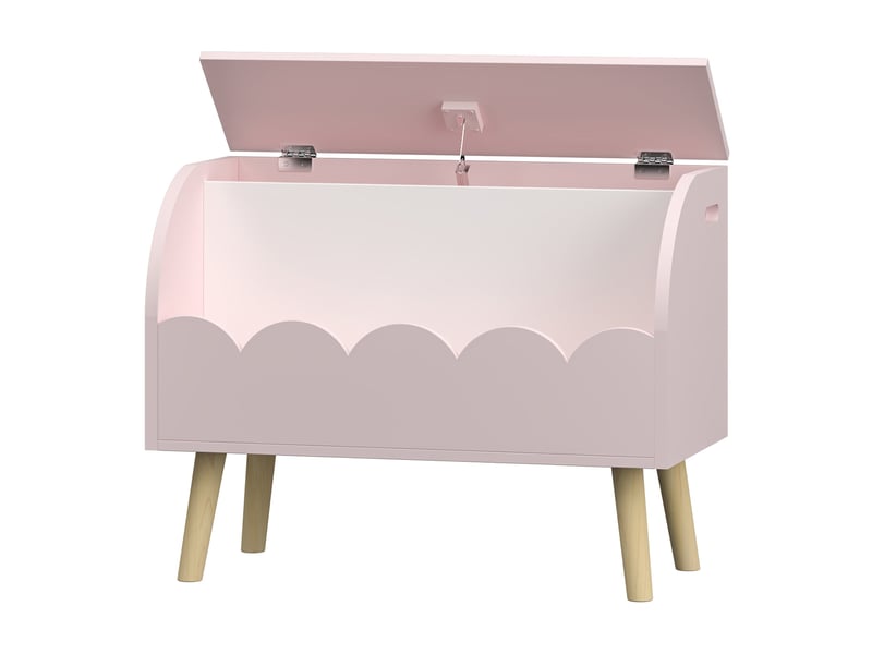  Coffre à jouets 60 x 30 x 44 cm rose blanc 03_0009286  - Conforama B