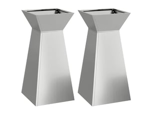 Jardinière - bac à fleurs à pilier 2 pcs argenté 35 x 35 x 73 cm
