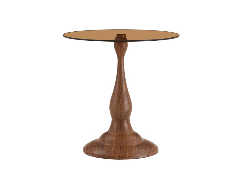  Table d’appoint ronde en verre trempé – brun – ø 50 x h 51,5 cm  - Conforama A