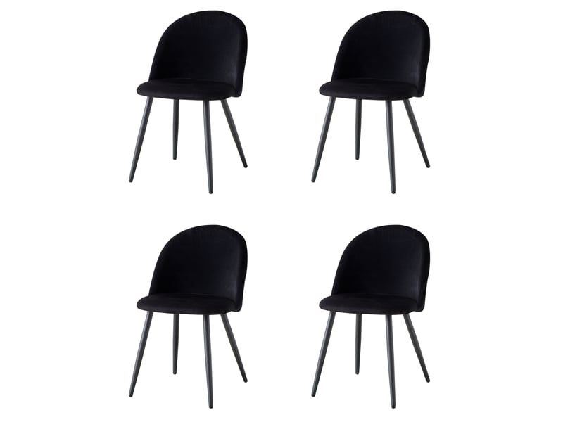  Lot de 4 chaise de salle à manger en velours chaise de salon coussins doux en velours assise(noir) Grand-house - Conforama A