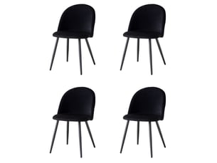 Lot de 4 chaise de salle à manger en velours chaise de salon coussins doux en velours assise(noir)