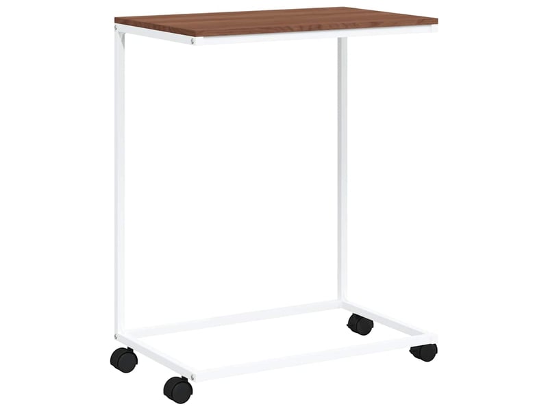  Table d'appoint | bout de canapé table basse avec roues blanc 55x35x70 cm bois d'ingénierie shl4469  - Conforama A