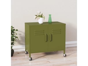 Armoire de bureau, meuble de rangement vert olive 60x35x56 cm acier