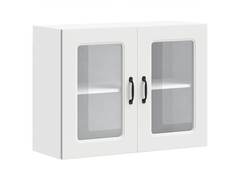  Meuble de rangement | armoire murale de cuisine avec porte en verre kalmar blanc  - Conforama A