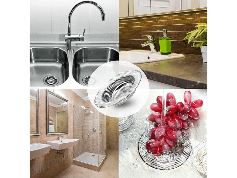  Lot de 3 passoires d'évier de cuisine, passoires d'évier en acier inoxydable anti-obstruction avec trous perforés, drain d'évier durable, .  - Conforama D