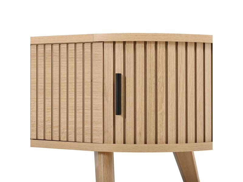  Table basse ovale,110x50x53,5 cm,relevable avec rangement,mdf,naturel  - Conforama E