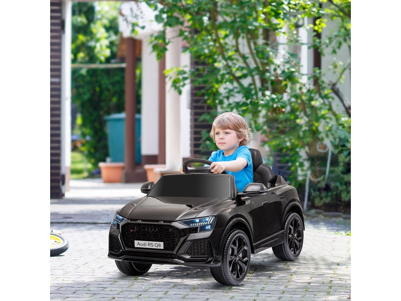  Voiture électrique enfants sous licence audi rs q8, véhicule électrique avec télécommande, usb, bluetooth, noir  - Conforama D