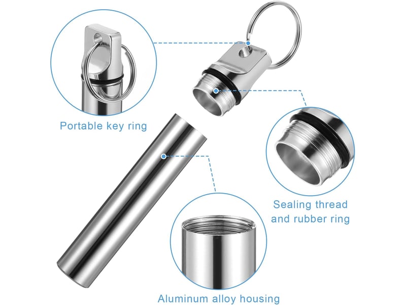  Lot de 4 petits étuis à cure-dents en métal, boîte de voyage en alliage d'aluminium, étui de poche avec porte-clés No Commercial reference - Conforama C