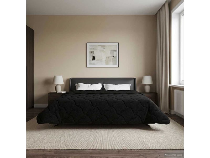  Duvet d'hiver - couette 200 x 220 cm hiver - couette noir respirant  - Conforama D