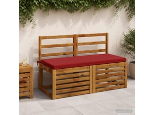 Lot de 2 coussins de banc, coussins d'assise soest 100 % polyester bordeaux cf57179