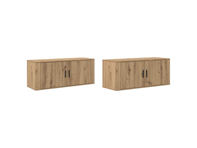  Ensemble de meuble tv mural 2 pcs chêne artisanal  - Conforama A