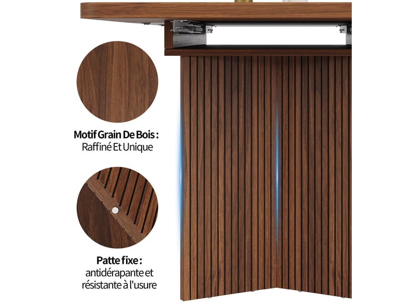 Table à manger extensible marron, rangement, gain de place, confort, solide - mdf - 120x80x76.1cm - cuisine et salle à manger - Conforama C