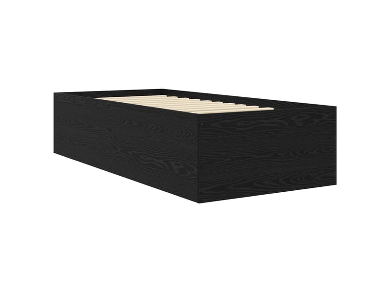  Lit simple- lit adulte -  cadre de lit au sol chêne noir 80 x 200 cm bois d'ingénierie  - Conforama B
