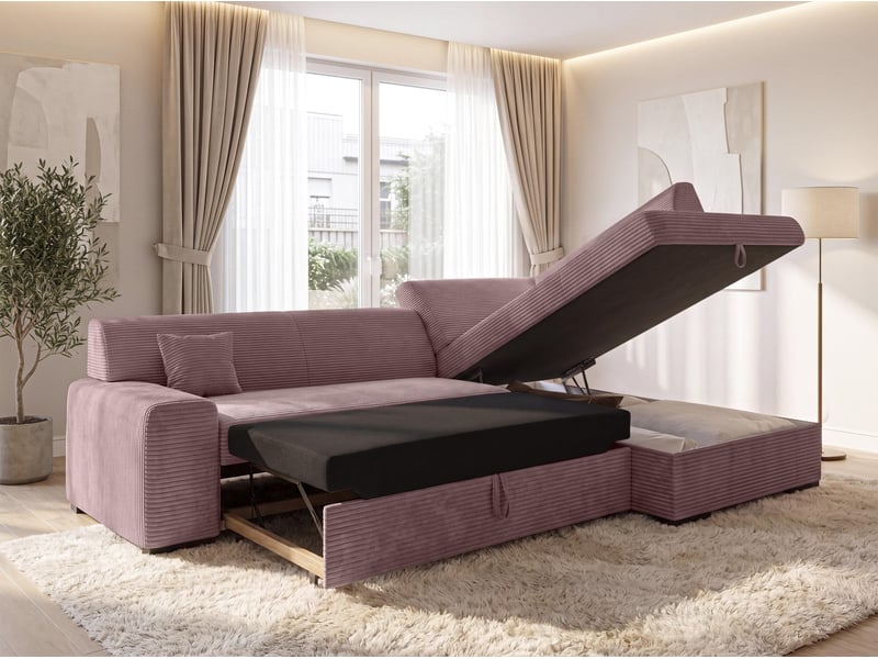 Canapé convertible lucera 260 cm – rose pâle Lucera - Conforama C