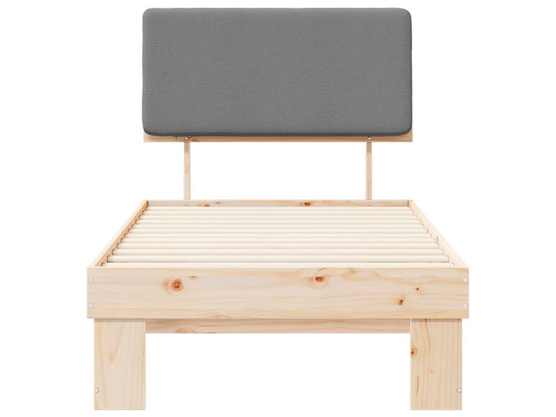  Lit simple- lit adulte -  cadre de lit avec tête de lit rembourrée gris clair 80 x 200 cm  - Conforama D
