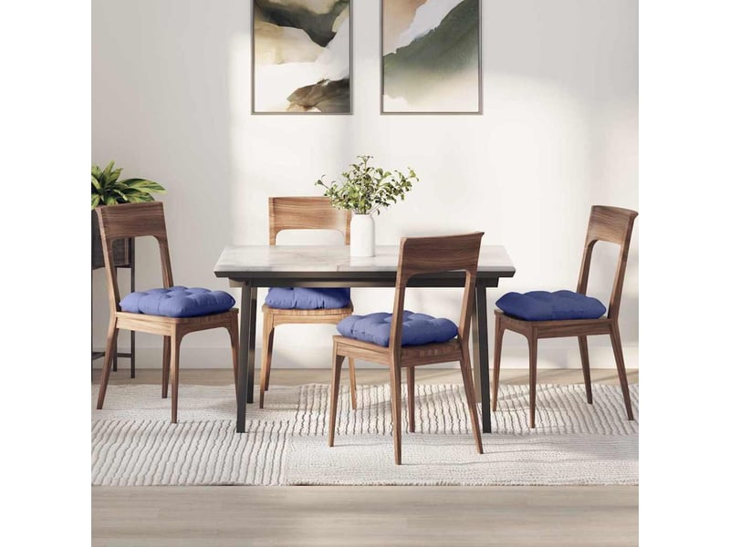 Lot de 4 coussins de siège, coussins décoratifs tissu bleu denim 45 x 45 x 12 cm cf59959 - Conforama B