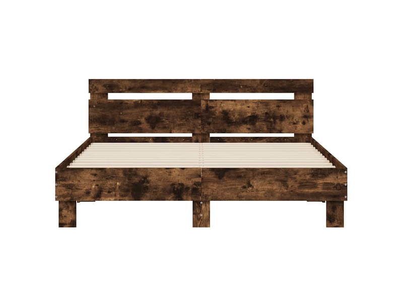  Lit double- lit adulte -  cadre de lit sans matelas chêne fumé 140x190 cm  - Conforama D