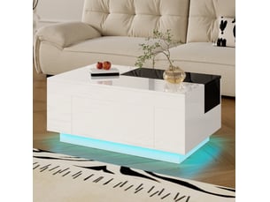 Table basse rectangulaire coloris bicolore MEUBLIV - 50 cmx80 cm