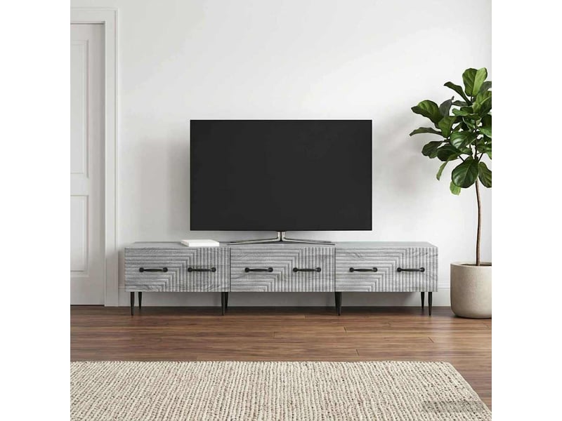  Meuble tv - banc tv - meuble de rangement sonoma gris 147 x 34,5 x 30 cm bois d'ingénierie  - Conforama B