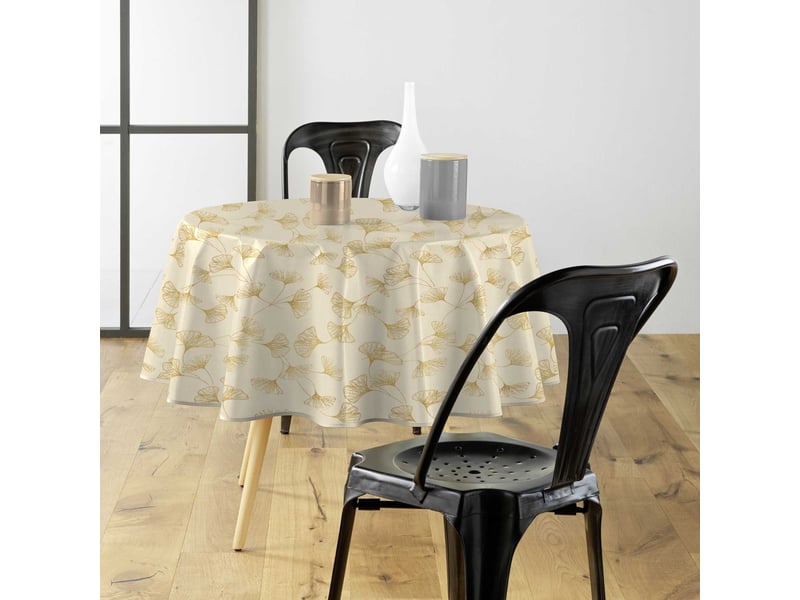  Nappe toile cirée ronde mado 160cm naturel  - Conforama D