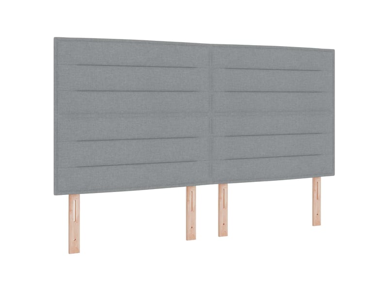 Tête de lit | panneau de tête de lit led avec bandes led gris clair 180 cm tissu - Conforama B