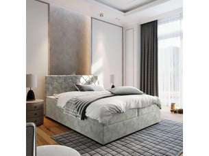 Lit avec rangement 140x200 cm <strong>MASSENO</strong>  <strong></strong> coloris gris