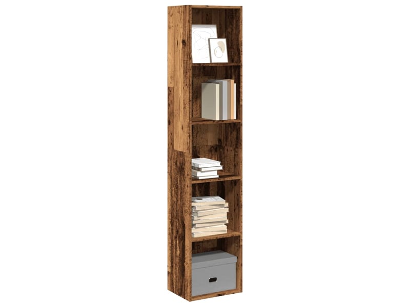  Bibliothèque, meuble de rangement salon vieux bois 40x30x189 cm bois d'ingénierie  - Conforama B