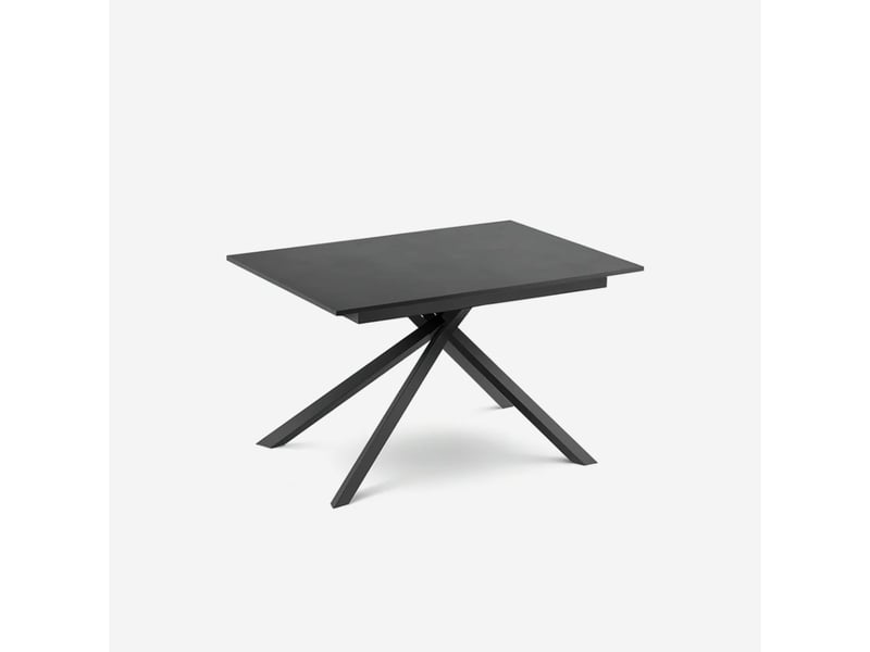  Table extensible en mélaminé avec structure noire 140190x90 pluto - gris  - Conforama C
