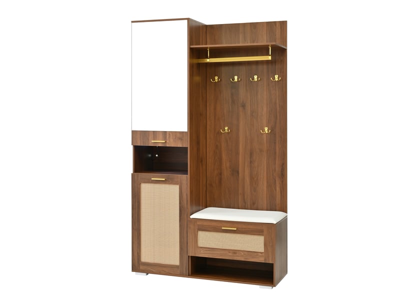 Portemanteau avec banc et rangement 110 x 190 cm en mdf - Conforama R