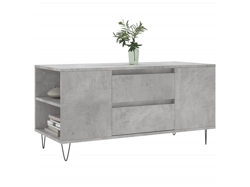 Table basse - table de salon - table à thé gris béton 102x44,5x50 cm bois d'ingénierie  - Conforama C