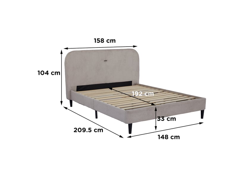 Lit adulte 140x190 cm  - Conforama H