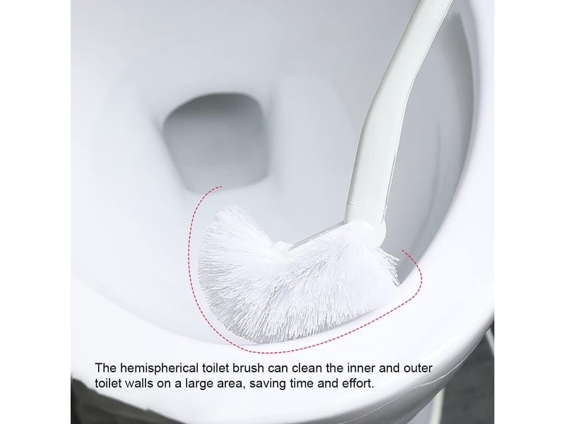 Brosse de toilette portable à long manche en plastique, brosses de nettoyage, décontamination puissante, accessoires de salle de bain  - Conforama E