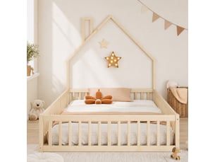 Lit cabane 140x190 cm DESMIU 4071298241884 coloris naturel