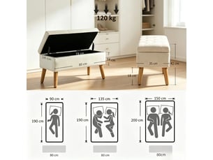 Banc  coloris beige <strong></strong> <strong></strong> - 35 cm