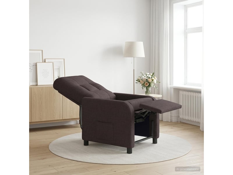  Vidaxl fauteuil de massage inclinable marron foncé tissu  - Conforama B