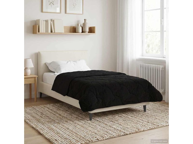  Couette - duvet d'été 140 x 200 cm été noir respirant  - Conforama D