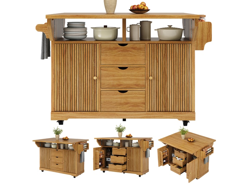 Desserte 2 portes 3 tiroirs coloris bois foncé mdf - Conforama A