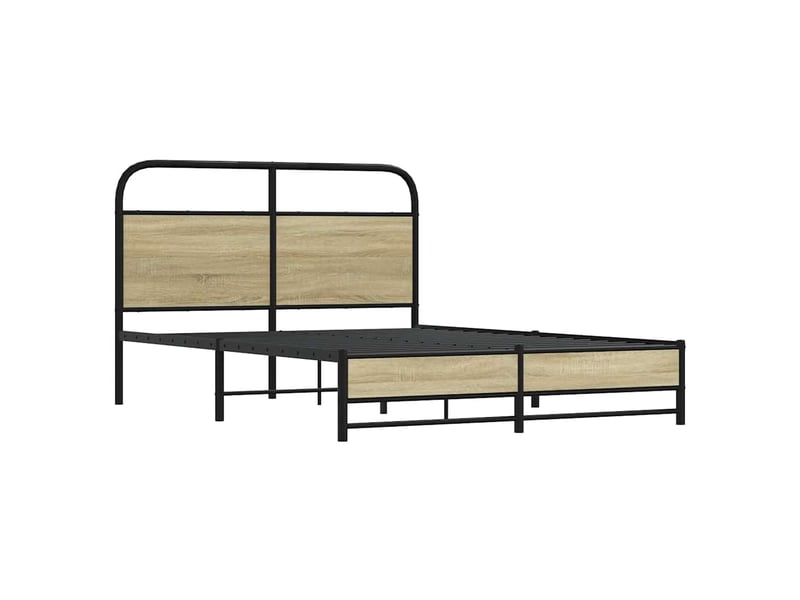  Cadre de lit sans matelas 120x190 cm cm chêne sonoma  - Conforama D