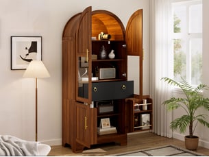 Vitrine coloris marron <strong>LEYTN</strong> <strong></strong> - 76 cmx180 cm