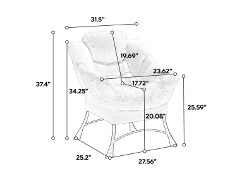  Fauteuil lounge avec repose-pieds rose, accoudoirs, poche latérale et structure en acier  - Conforama E