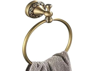 Anneau rond en laiton, porte serviette murale rétro, bronze