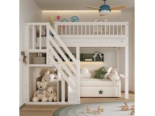 Lit superposé 90x200 cm <strong>OKWISH</strong> <strong></strong> coloris blanc