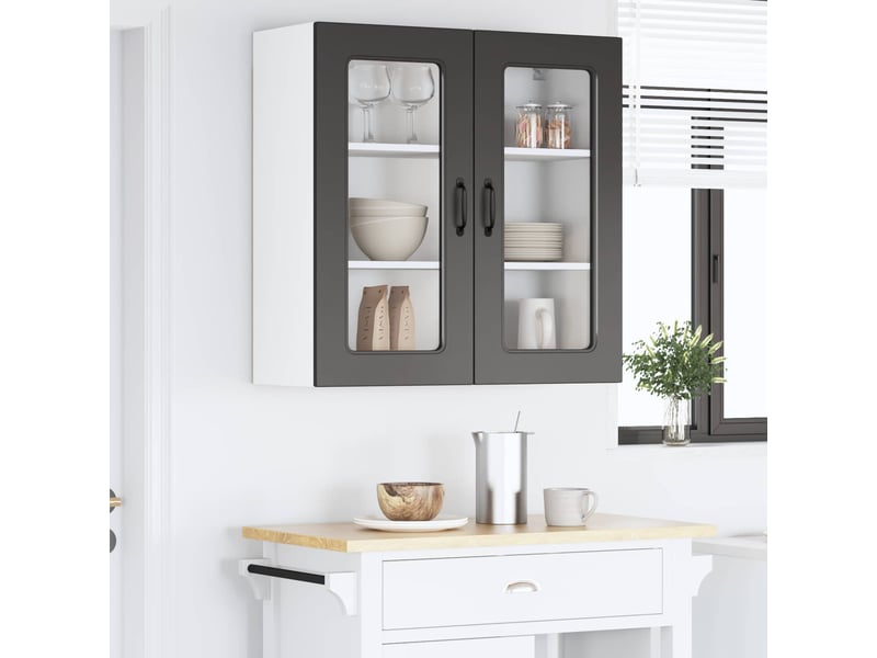  Meuble mural de cuisine | armoire de cuisine noir 80x31x80cm shl8630  - Conforama D