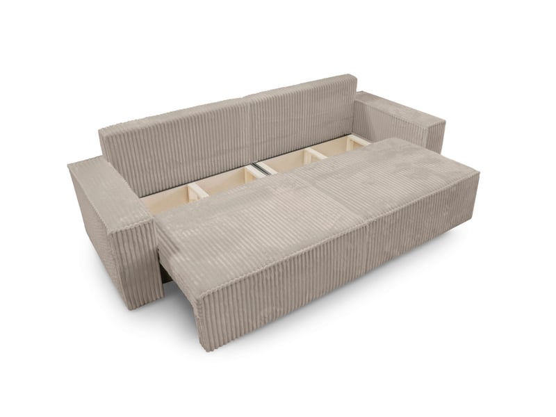  Farah - canapé droit 3 places convertible en velours cotelé épais  - Conforama E