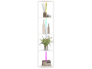 Lampadaire led, intensité réglable sur 5 niveaux, avec étagère, changement de couleur rgb, télécommande, blanc, 42 x 29,5 x 163 cm