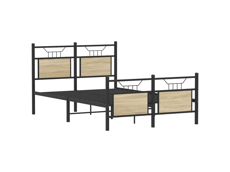  Lit double- lit adulte -  cadre de lit sans matelas chêne sonoma 120x190 cm  - Conforama B