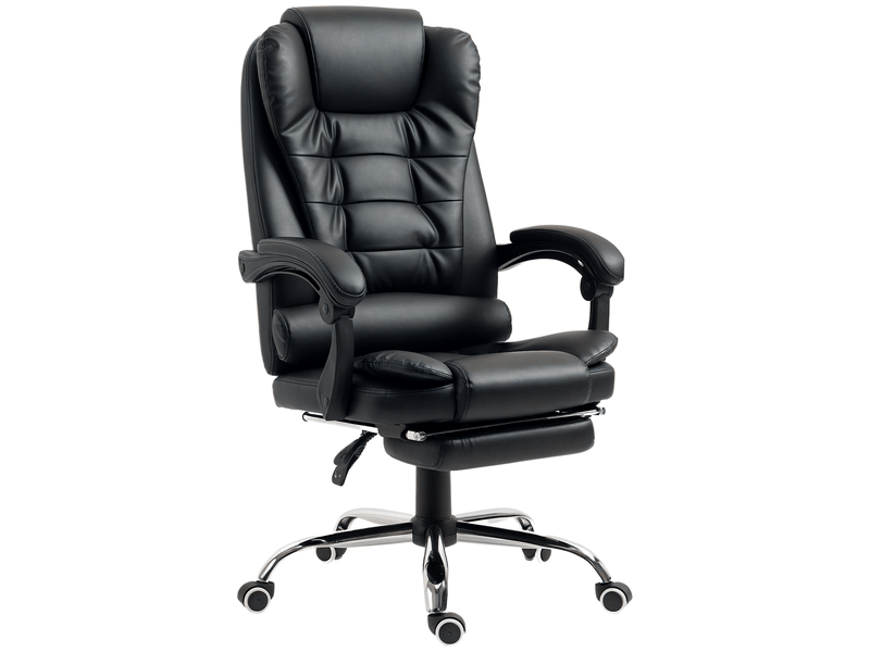  Fauteuil de bureau, chaise bureau, fauteuil manager, revêtement synthétique pu, 64.5x69x117cm, noir  - Conforama B